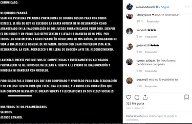 Alonso Edward declina distinción; Carolena Carstens llevará la bandera
