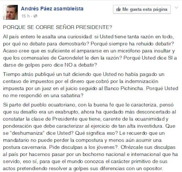 Rafael Correa da por terminado diferendo con legislador de CREO