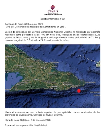 Sismo de 5.6 sacude Cuba y genera alarma en la isla