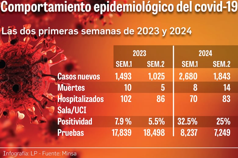 Minsa:  22 muertes por covid-19 en las primeras dos semanas de enero de 2024