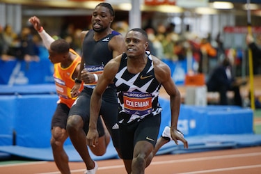 Velocista Coleman gana los 60 metros planos en campeonato de Atletismo de Spokane