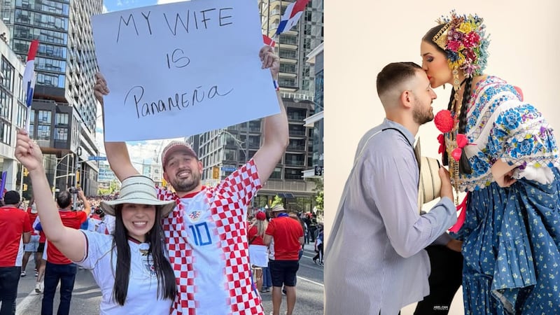 “My wife is panameña”: la pareja entre una panameña y un croata que robó miradas en el banderazo de Panamá