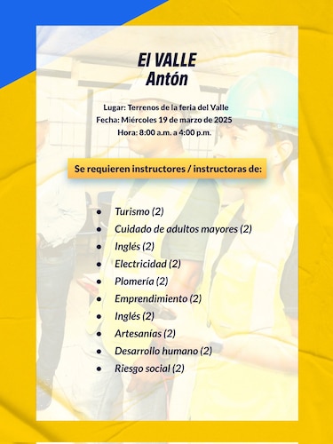 Inadeh lanza convocatoria para nuevos instructores en diversas áreas