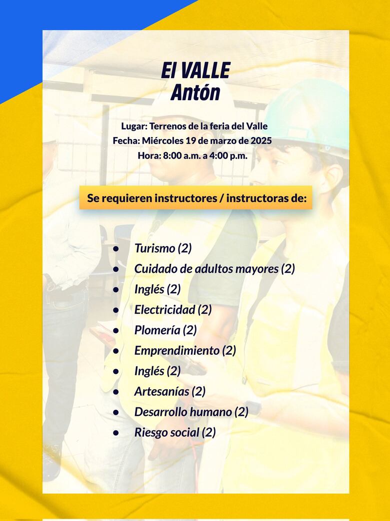 Inadeh lanza convocatoria para nuevos instructores en diversas áreas