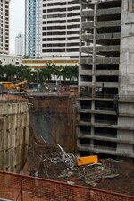 Se desploma muro de contención en un proyecto en construcción en Costa del Este