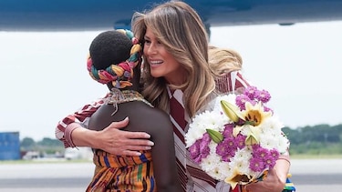 Melania Trump llega a Ghana en su primer viaje a África