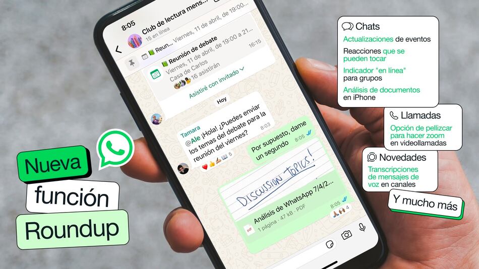 WhatsApp mejora las videollamadas y permite a los administradores compartir vídeos breves en los canales