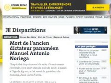 El deceso de Noriega en los medios digitales