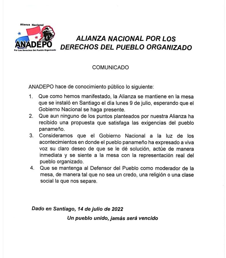 Iglesia católica fija ruta para iniciar el diálogo; Anadepo pide la mediación del defensor del Pueblo