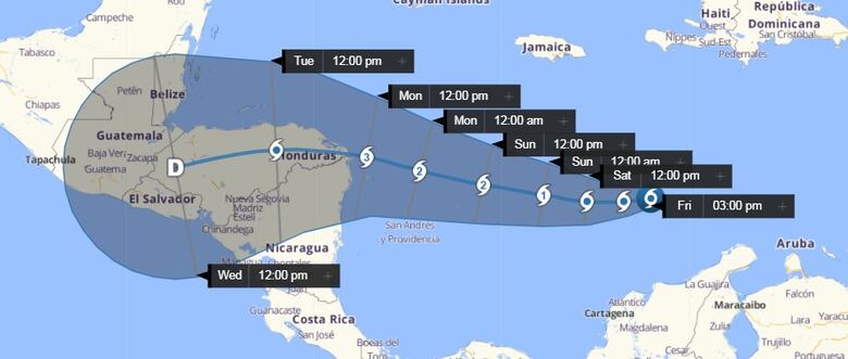 Honduras anuncia desalojos forzados ante cercanía de la tormenta tropical Iota