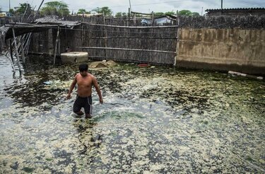 Salvavidas al rescate en calles inundadas luego de diluvio en el norte de Perú