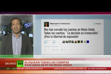 Cadena de noticias rusa RT denuncia que congelan sus cuentas bancarias en Reino Unido