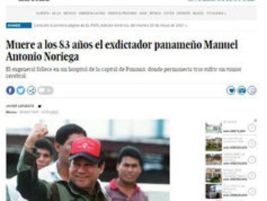 El deceso de Noriega en los medios digitales