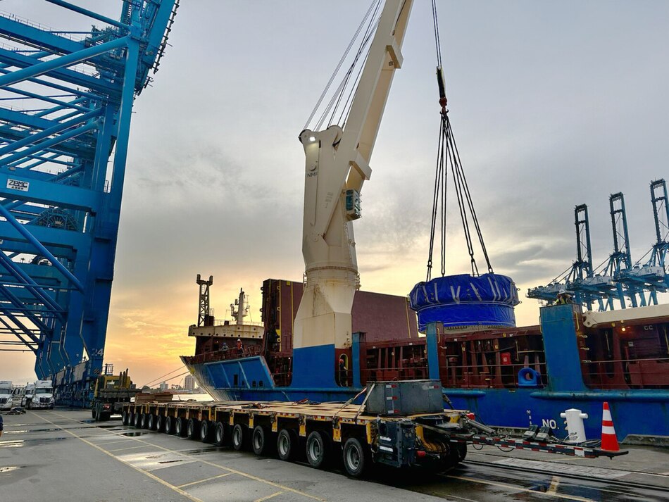 Comienza el traslado de la pieza principal de la tuneladora para la línea 3 del Metro de Panamá