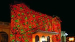 Luces en la fachada del Teatro Nacional