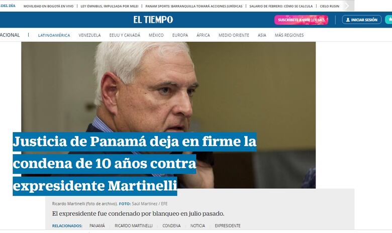 Así titularon los medios internacionales la condena de Ricardo Martinelli