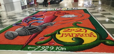 Chitré: 14 quintales de sal para confeccionar una alfombra de 26 pies de altura