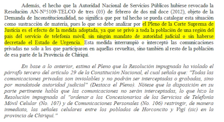 Bocas del Toro sin internet ni telefonía: ¿derechos humanos vs orden constitucional?