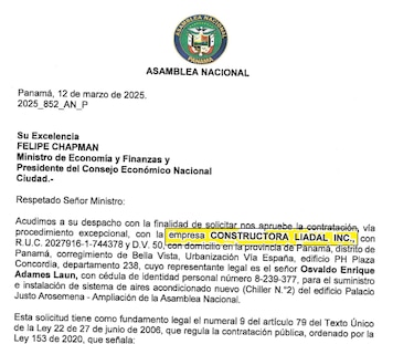 Asamblea instalará nuevo sistema de aire acondicionado por medio millón de dólares a través de contrato directo