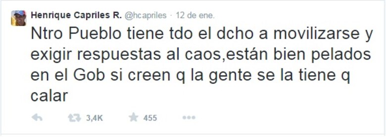 Henrique Capriles llama a nuevas movilizaciones en Venezuela