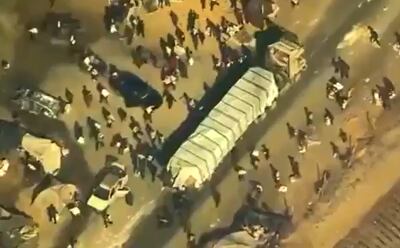 Dron de Estados Unidos graba a supuestos miembros de Hamás robando ayuda en Gaza