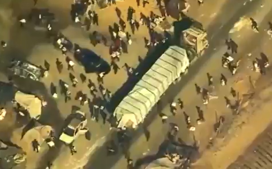 Dron de Estados Unidos graba a supuestos miembros de Hamás robando ayuda en Gaza