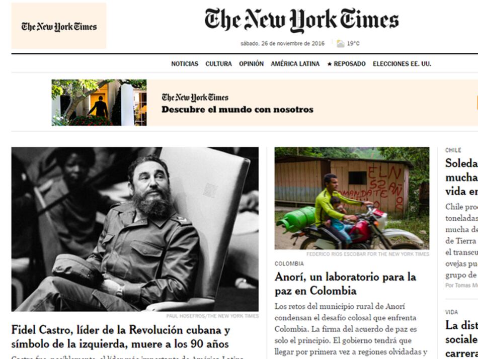 La prensa de Estados Unidos se despide de un viejo adversario, Fidel Castro