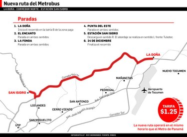 Usuarios del Metro Bus podrán ir desde La Doña a San Isidro