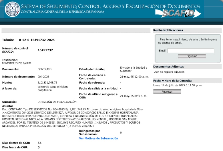 La Contraloría frena el refrendo a un contrato del Minsa ligado a Hombres de Blanco