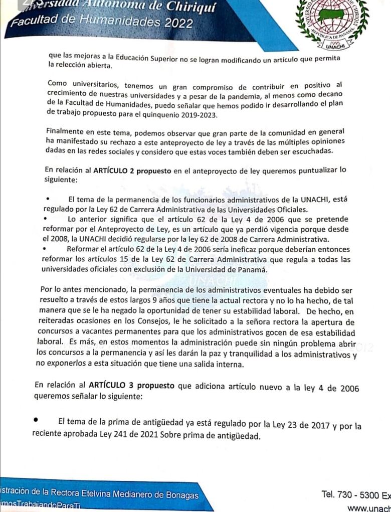 Rechazan iniciativa de ley que permitiría la reelección indefinida en la rectoría de la Unachi