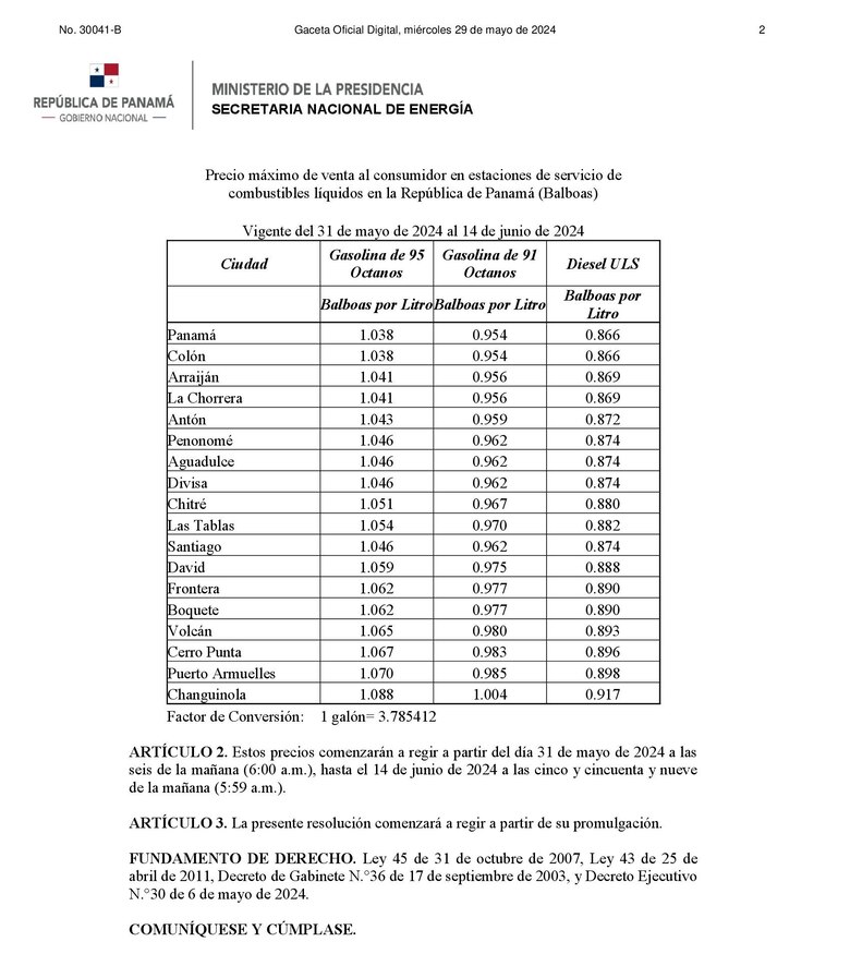 Los precios de las gasolinas bajarán a partir del viernes; el diésel registrará un leve aumento
