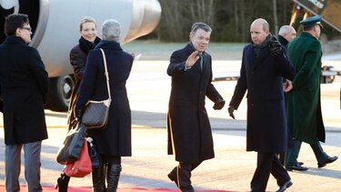 Juan Manuel Santos llega a Oslo para recibir Nobel de la Paz