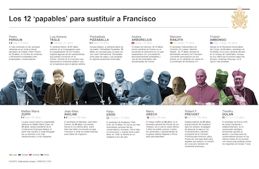 Los cardenales que podrían sustituir al papa Francisco