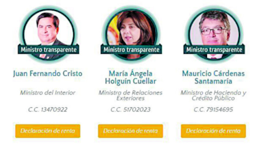 Ministros colombianos publican sus ingresos