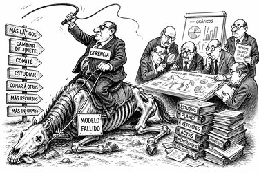 El caballo muerto, teoría