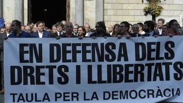 Protestas en Cataluña contra el encarcelamiento de líderes independentistas