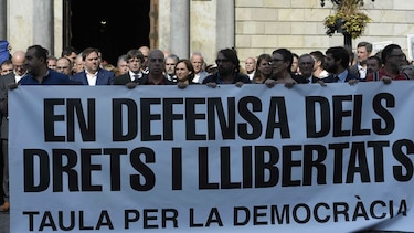 Protestas en Cataluña contra el encarcelamiento de líderes independentistas