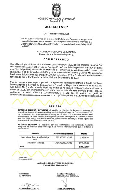 El alcalde Mayer Mizrachi omite licitaciones y favorece la prórroga de contratos adjudicados por Fábrega