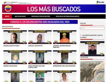 Venezuela lanza sitio web con los criminales más buscados del país