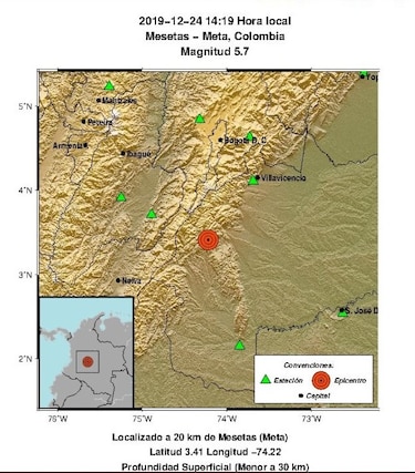 Un sismo de magnitud 6 sacude el centro de Colombia