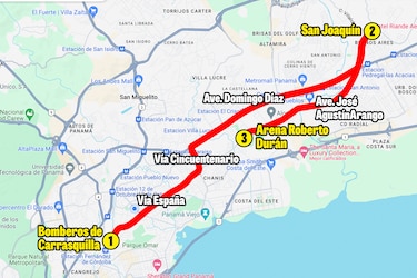 Este es el recorrido que hará el carro de los Bomberos con el féretro del Matador Tejada