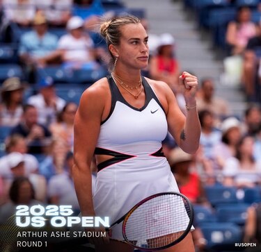 US Open: La campeona defensora Sabalenka supera a Masarova en su estreno