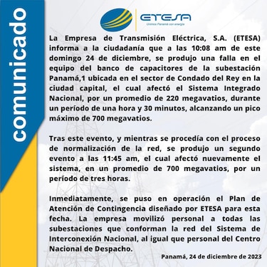 Se restablece el servicio eléctrico en el país