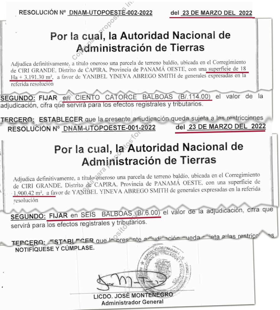 Anati intenta justificar los centavos que Yanibel Ábrego le pagó por tierras estatales