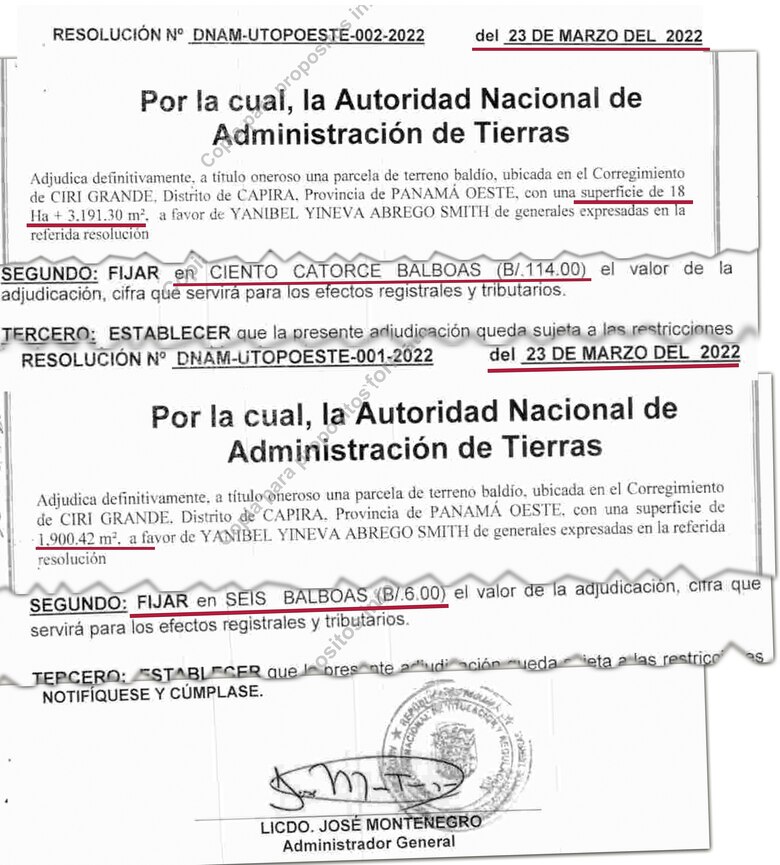 Yanibel Ábrego pagó centavos para adquirir tierras estatales en río Indio