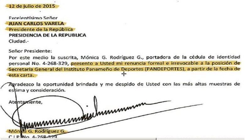 Varela acepta renuncia de jefa en Pandeportes