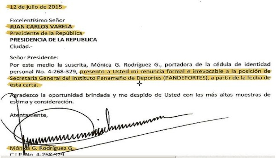 Varela acepta renuncia de jefa en Pandeportes