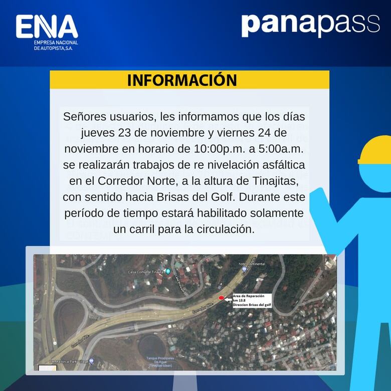 A partir de esta noche cerrarán un paño en el corredor Norte