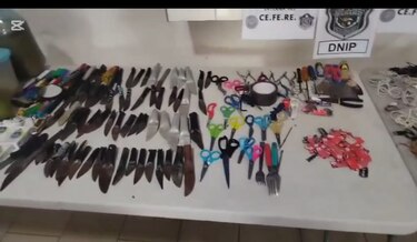 Encuentran 72 cuchillos artesanales dentro del Centro Femenino de Rehabilitación 