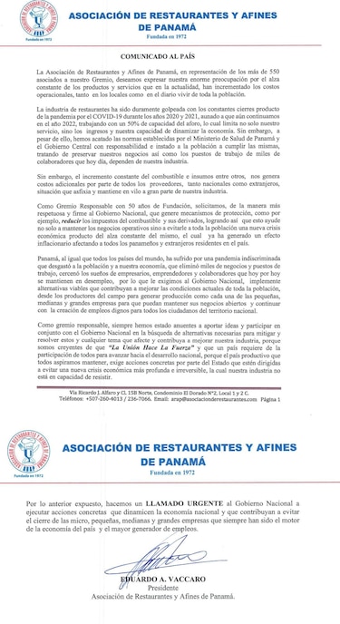 Gremio de restaurantes le solicita al gobierno reducir los impuestos de los combustibles